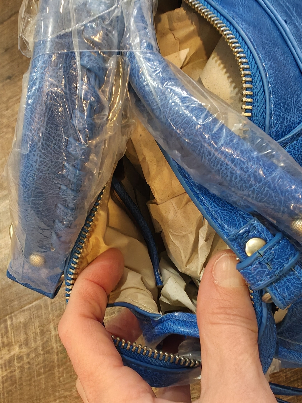 Steve Madden Blue Leather Satchel Bag - Picture 12 of 12